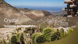 Presentation with landscape desert - Cool new PPT theme with landscape-with-real-de-catorce backdrop and a coral colored foreground