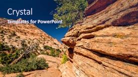  Presentation with utah - Presentation featuring landscape with rock formations in zion national park utah usa background and a navy blue colored foreground