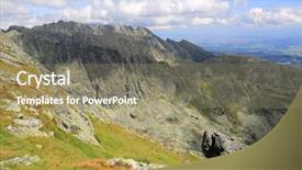  Presentation with rock - PPT theme having landscape with rock in hight background and a coral colored foreground