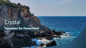  Presentation with rocks - Cool new slides with landscape-with-rocks-over backdrop and a ocean colored foreground