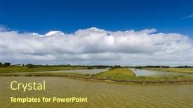  Presentation with salt - Audience pleasing presentation theme consisting of landscape-with-salt-lake backdrop and a tawny brown colored foreground