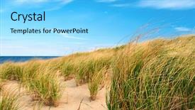  Presentation with cape cod - Slides with landscape with sand dunes at cape cod massachusetts usa background and a light blue colored foreground