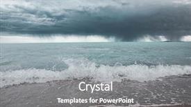  Presentation with sky - Audience pleasing slide set consisting of landscape with see and dramatic backdrop and a gray colored foreground