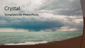  Presentation with sky - Presentation design with landscape with see and dramatic background and a light gray colored foreground