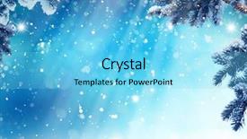  Presentation with happy new year - PPT theme featuring landscape with snow and fir background and a arctic colored foreground