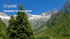  Presentation with alps - Theme consisting of landscape-with-snowy-alps-mountains background and a teal colored foreground