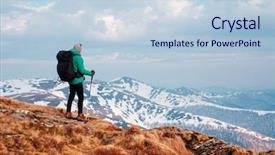  Presentation with amazing - Slide set enhanced with landscape with snowy mountains range background and a lemonade colored foreground