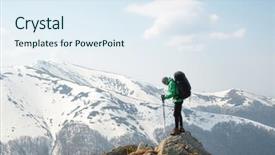  Presentation with snowy mountain tops in alaska - Beautiful slide set featuring landscape with snowy mountains range backdrop and a sky blue colored foreground