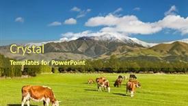  Presentation with snowy mountain tops in alaska - Slide set with landscape-with-snowy-mountains background and a tawny brown colored foreground