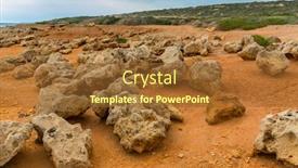  Presentation with sea shore - PPT layouts enhanced with landscape-with-stones-on-akamas background and a tawny brown colored foreground