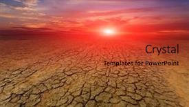  Presentation with cracked - PPT layouts enhanced with landscape with sunset over cracked earth background and a red colored foreground
