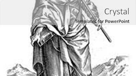  Presentation with pilgrim - Beautiful presentation design featuring landscape-with-the-apostle-james backdrop and a light gray colored foreground