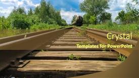  Presentation with railroad - Slides consisting of landscape-with-the-image background and a tawny brown colored foreground