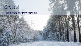  Presentation with forest winter - PPT theme enhanced with landscape-with-the-omage background and a sky blue colored foreground
