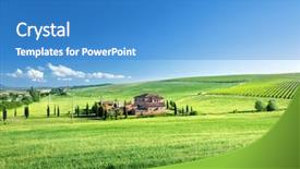  Presentation with farm house - Theme with landscape with typical farm house background and a teal colored foreground