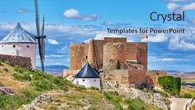  Presentation with blue sky - Theme having landscape with view to ancient background and a light blue colored foreground