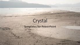  Presentation with sun and moon - Audience pleasing PPT theme consisting of landscape with water at sun backdrop and a soft green colored foreground