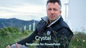  Presentation with blade - Slides featuring landscape with wind turbine background and a tawny brown colored foreground