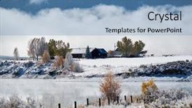  Presentation with mountain - Cool new presentation theme with landscape with wolford mountain reservoir backdrop and a teal colored foreground