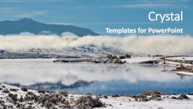  Presentation with mountain - Slide deck featuring landscape with wolford mountain reservoir background and a teal colored foreground