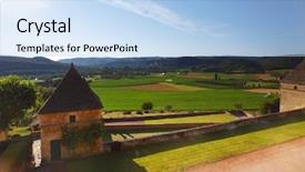  Presentation with gardens - Cool new PPT theme with landscaped gardens marqueyssac france backdrop and a light blue colored foreground