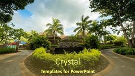  Presentation with palm - Presentation featuring landscapes-and-scenes-of-mauritius background and a tawny brown colored foreground