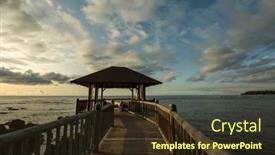  Presentation with palm - Presentation theme enhanced with landscapes-and-scenes-of-mauritius background and a tawny brown colored foreground