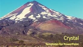  Presentation with beautiful landscapes - Colorful presentation theme enhanced with beautiful volcanic landscapes in chile backdrop and a  colored foreground
