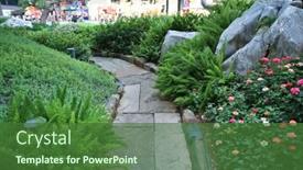  Presentation with china - Slide deck consisting of landscapes-of-chinese-park-chengdu background and a forest green colored foreground