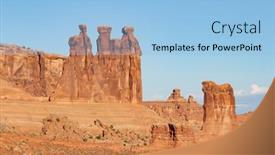  Presentation with arches national park - PPT theme featuring landscapes-of-the-arches-national background and a light blue colored foreground