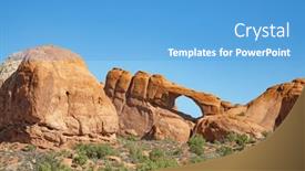  Presentation with arches national park - Presentation theme featuring landscapes-of-the-arches-national background and a teal colored foreground