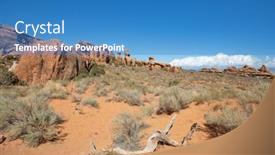  Presentation with arches national park - PPT theme consisting of landscapes-of-the-arches-national background and a teal colored foreground