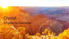  Presentation with grand canyon - PPT theme having landscapes of the grand canyon background and a gold colored foreground