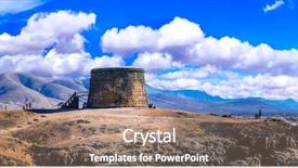  Presentation with volcanic eruption sopka klyuchevskoy volcano - Presentation consisting of landscapes of volcanic fuerteventura - view background and a coral colored foreground