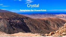  Presentation with spain - Slide set with landscapes of volcanic fuerteventura viewpoint background and a cobalt blue colored foreground