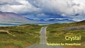  Presentation with highway - Cool new presentation design with landscapes on denali highway alaska backdrop and a tawny brown colored foreground
