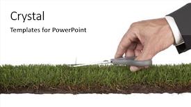  Presentation with copy space - PPT layouts consisting of landscaping business - businessman is preparing the green background and a white colored foreground