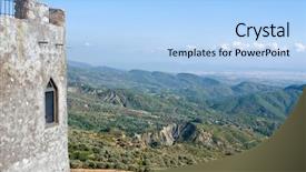  Presentation with landslide - Colorful presentation enhanced with landslide - beautiful landscape from castle backdrop and a light blue colored foreground