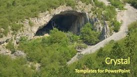  Presentation with landslide - Presentation design having landslide - big natural cavity on slope background and a tawny brown colored foreground