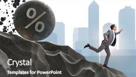  Presentation with business loan - Presentation featuring landslide - businessman in debt loan business background and a dark gray colored foreground