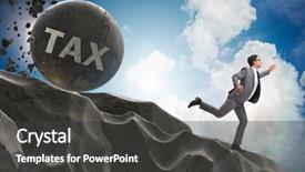  Presentation with taxes - Amazing slides having landslide - businessman in high taxes business backdrop and a dark gray colored foreground