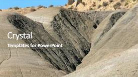  Presentation with cracked - Slide deck featuring landslide - desert formation of mud deeply background and a  colored foreground