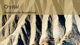  Presentation with cracked - Presentation design featuring landslide - desert formation of mud deeply background and a yellow colored foreground