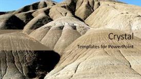  Presentation with cracked - Presentation theme having landslide - desert formation of mud deeply background and a coral colored foreground
