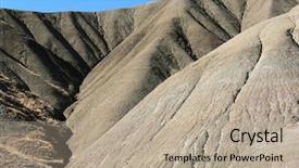  Presentation with cracked - Presentation theme having landslide - desert formation of mud deeply background and a mint green colored foreground