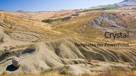  Presentation with landslide - Audience pleasing theme consisting of landslide - desert like landscape in sicily backdrop and a  colored foreground