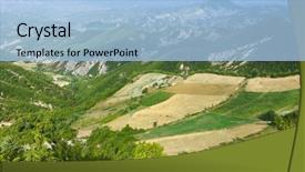  Presentation with landslide - PPT theme enhanced with landslide - landscape of highlands background and a light blue colored foreground