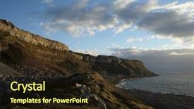  Presentation with landslide - Audience pleasing presentation theme consisting of landslide - portland dorset evening seascape backdrop and a  colored foreground