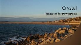  Presentation with landslide - Presentation theme enhanced with landslide - portland dorset seascape with chesil background and a  colored foreground