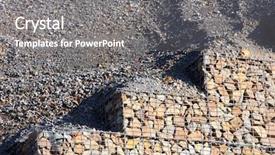  Presentation with landslide - Theme consisting of landslide - stone wall - measure background and a gray colored foreground